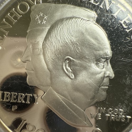 1990-P Proof Eisenhower Centennial Commemorative Silver Dollar #069 - Picture 2 of 7