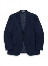Carl Sterr Loro Piana Italy 100 Wool Navy Blue Blazer Size 38R Plaid Check