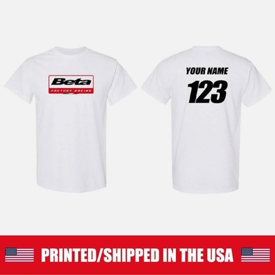 CUSTOMIZED RACING MOTOCROSS/XC/ENDURO TSHIRT FOR BETA YOUR NAME AND NUMBER TEAM