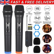 2x Wireless Microphone Professional Handheld Mic System + Receiver Karaoke