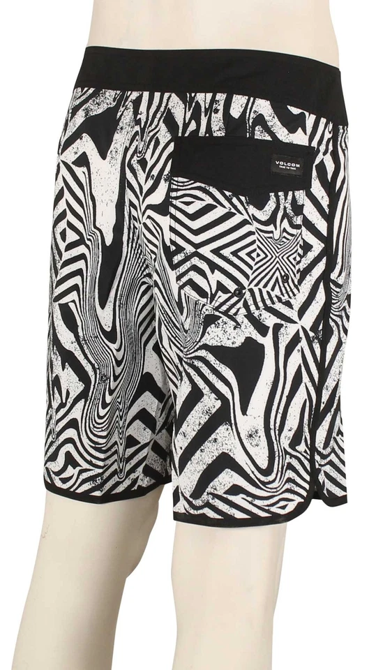 Volcom Infuse Scallop Mod 19" Boardshorts - White Black - New - Image 2 of 2