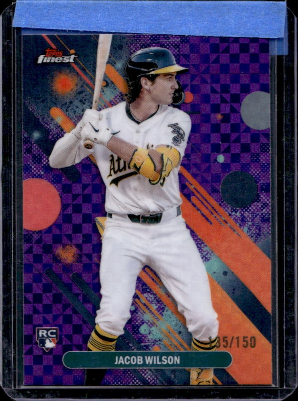 2025 Topps Finest Jacob Wilson Common RC Purple X-Fractor #/150 Athletics