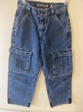 Vintage Levis Blue Jeans Boys M 12 26x26 Silvertab Skater Denim Cargo Pants