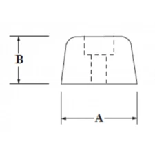 1.125" x .875" Black Rubber Cabinet Feet K20005BK