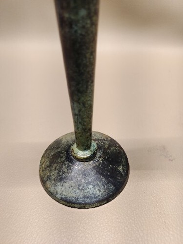 Candle Holder Antiqued Ornate Metal Rustic Patina Candlestick - Picture 2 of 10