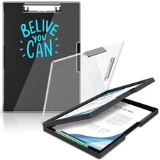 Clipboard with Storage, Cleaview Clip Boards 8.5x11 with 2 Storage, Dry Erase...