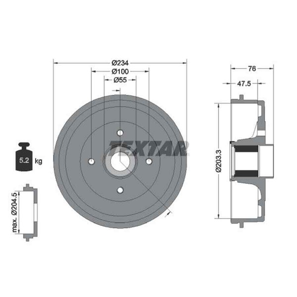 Textar Bremstrommel 94045800-image