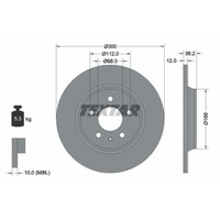 Textar 2X Bremsscheibe Hinten Ø300 Mm Voll FüR Audi A4 Avant 8K5 B8 2.0 TDI