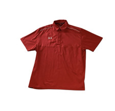 Under Armour Loose Fit Heat Gear Polo Golf Shirt Mens Size XL Red