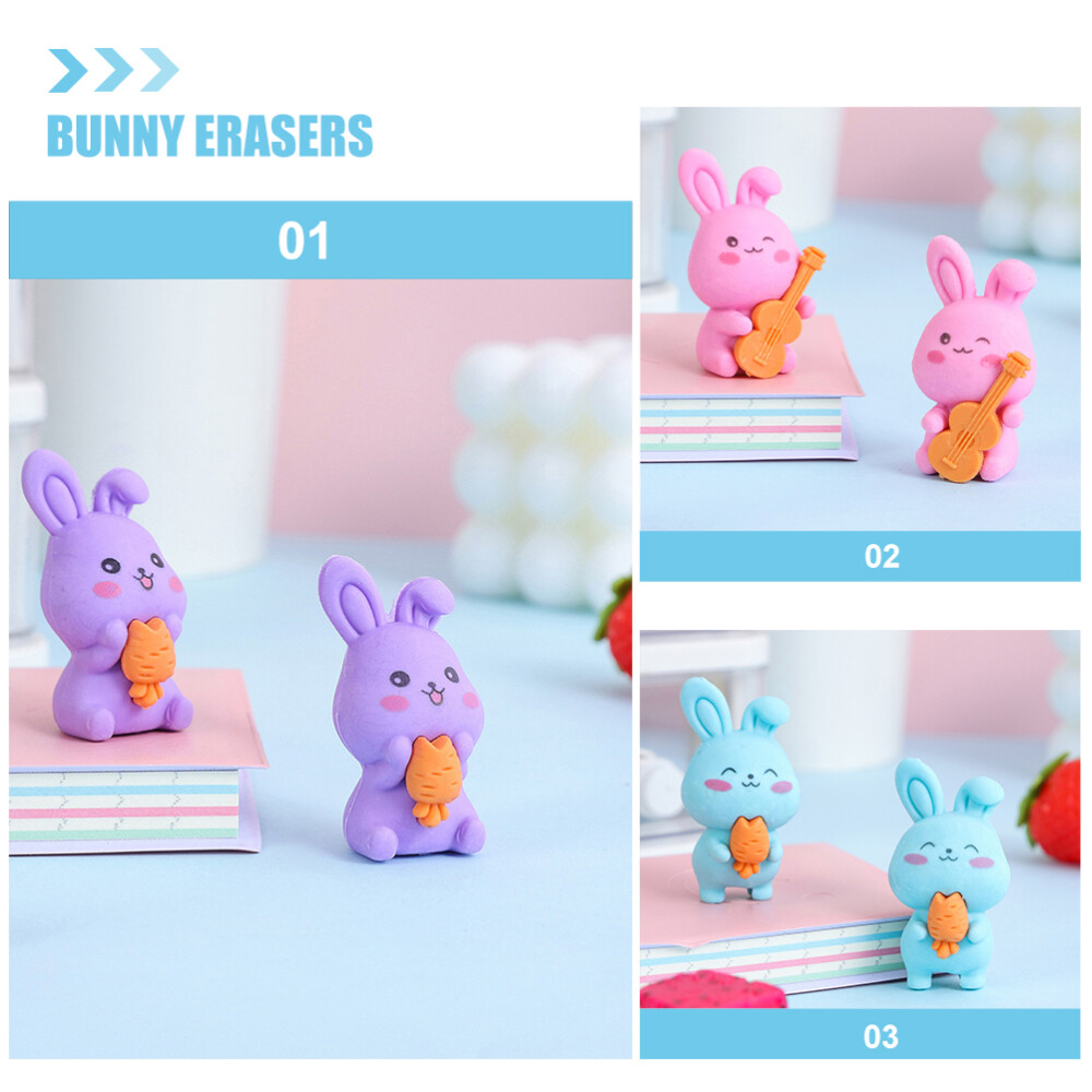 36pcs Adorable Bunny Erasers Cartoon Rabbit Erasers Stationery for