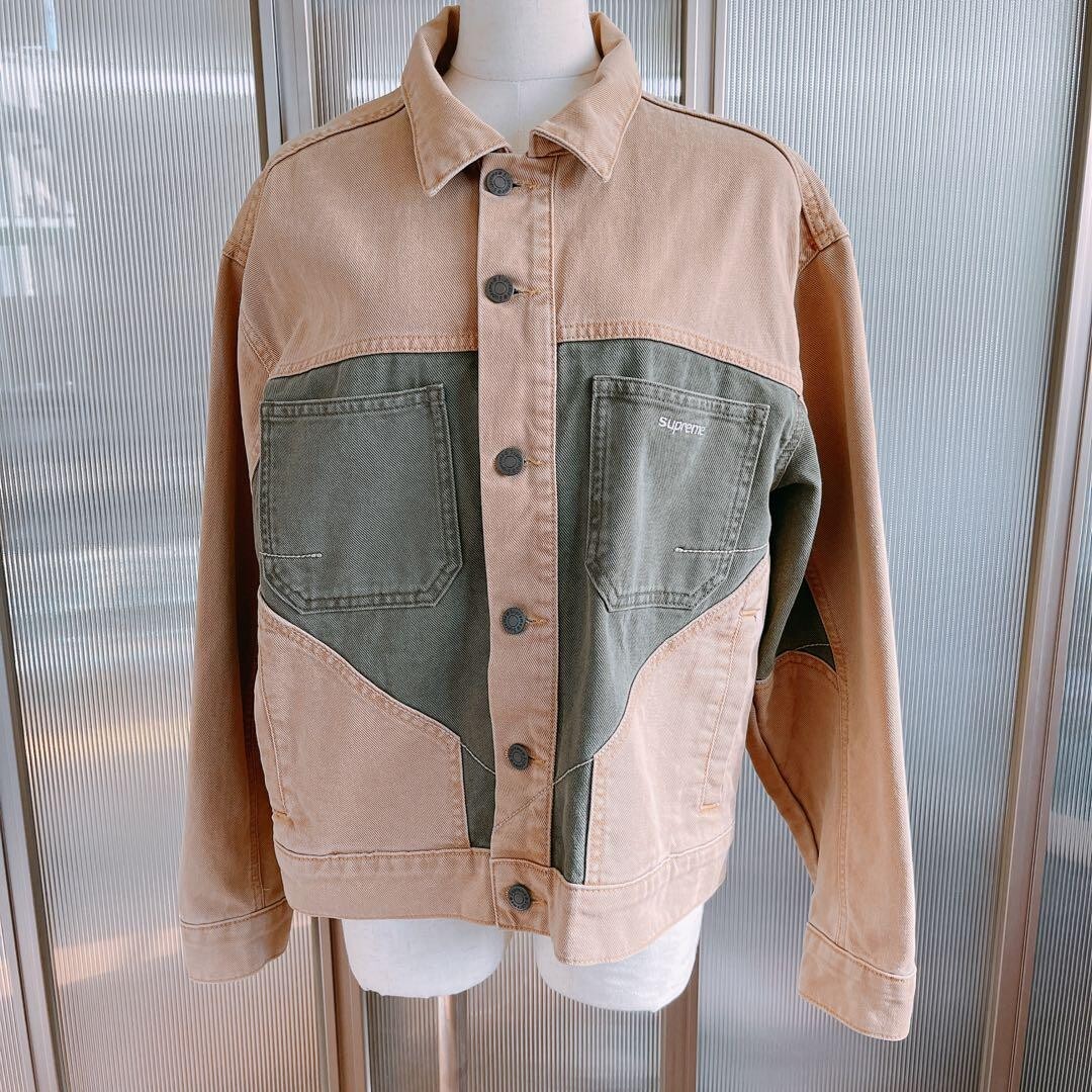 SUPREME 2tone paneled denim jacket mens size S shipped from Japan