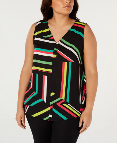 Bar III Trendy Plus Size Printed Top MSRP $69 Size 1X # 6A 1287 NEW - Picture 1 of 4