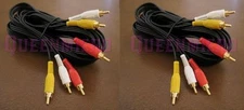 2x 25FT RCA 3-RCA Stereo Audio Video Male to Male Gold Composite Cable 25'Ft Lot