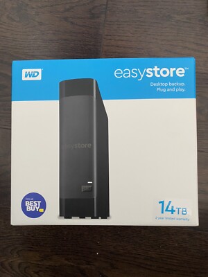 Brand New Sealed In Box Western Digital WD EasyStore 14TB External Hard Drive 
