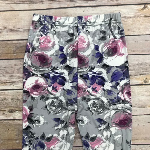 Purple Pink Flower Floral Girl's Toddler Leggings S/M Size 3-5 soft as LLR - Picture 3 of 4