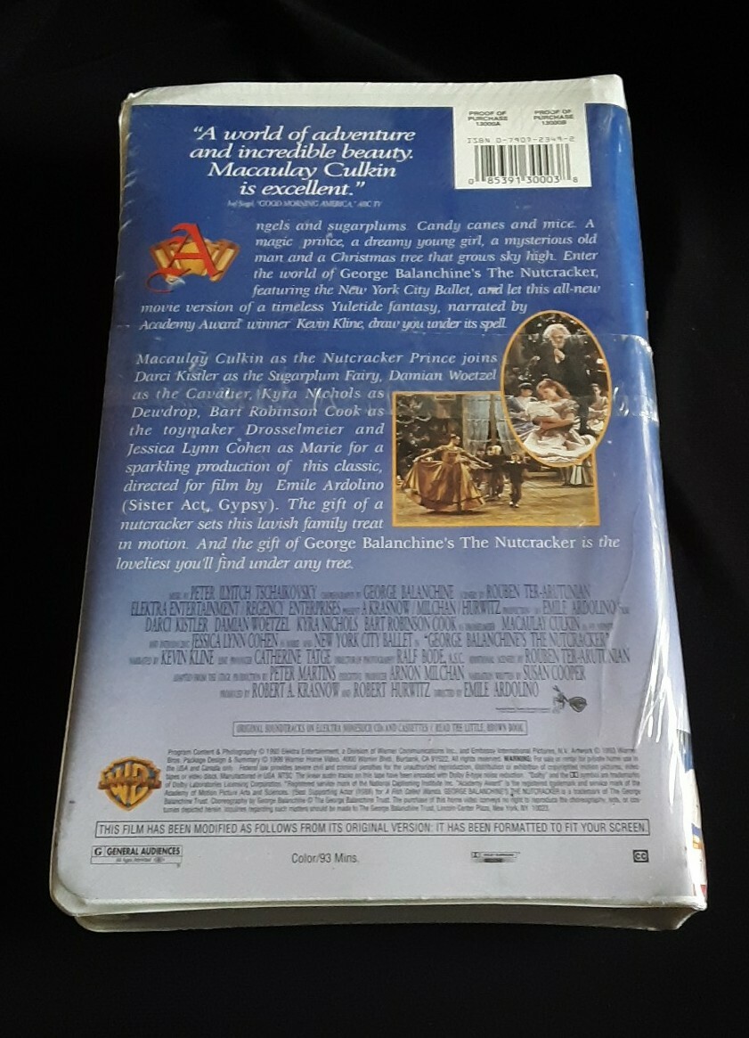 The Nutcracker - Warner Brothers - 1995 - Clamshell VHS | eBay