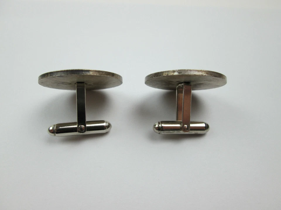 Gemelos Metropolitan Country Club Golf Association MCCGA tono plateado ~1" Foto 2 de 4