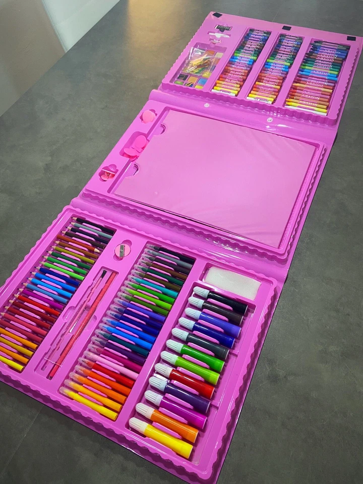 Kids Craft Set , Large Arts set, Color Pencils, Crayons, Felt Markers,208 Piece - Image 2 of 4