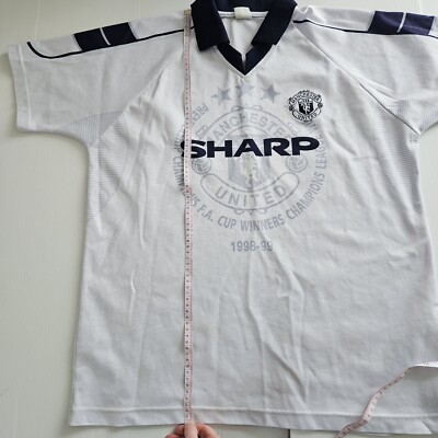 MANCHESTER UNITED FA CUP 1998 99 vintage white football shirt