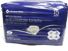 Adjustable Briefs Men & Women Members Mark total protection Medium pack of 15