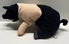 Folkmanis Eating Pig Hand Puppet Pink and  Black 14" Full Body Retired Toy