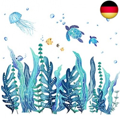 5 Blatt 3D Unter dem Meer Seetang Wandtattoos Meer Schildkröten Wandaufkleber 