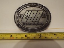 1987 United States America USA Shooting Team Belt Buckle 10th Pan American Games
