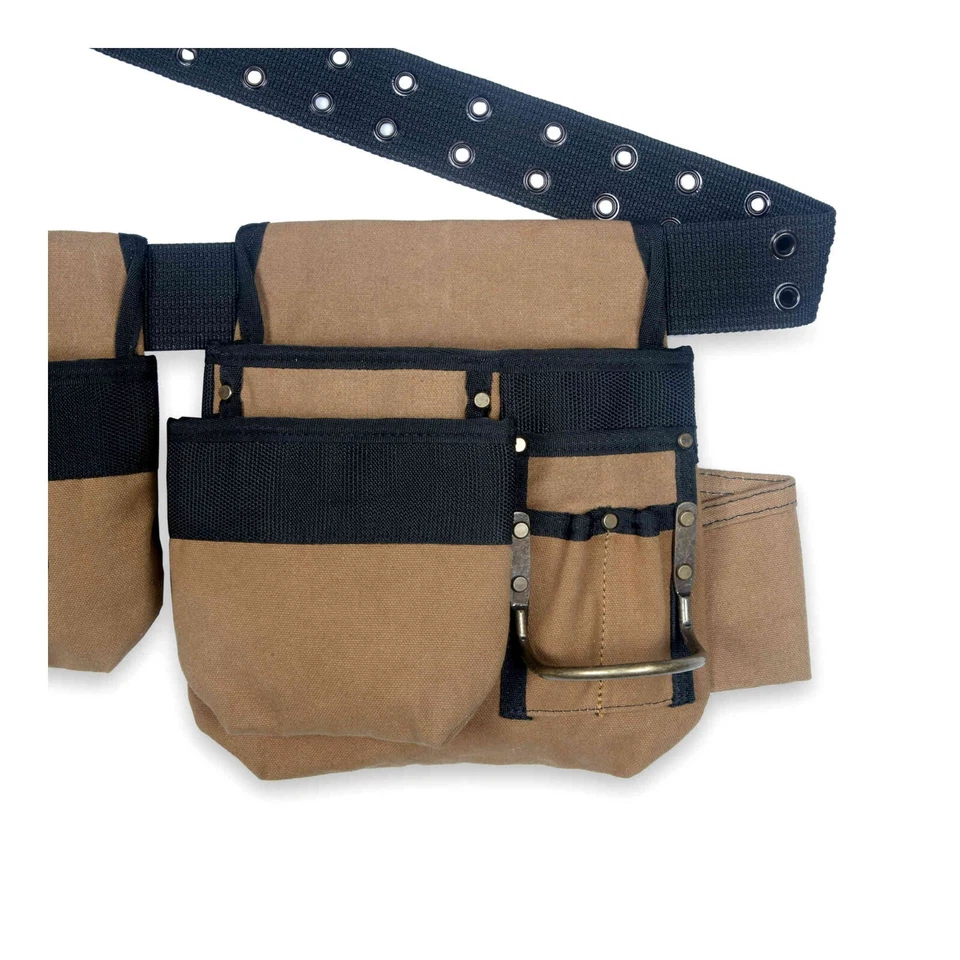 Style n Craft 97425 - 4 Pc 12 Pkt Carpenter's Tool Belt Combo -Waterproof Canvas - Image 4 of 4