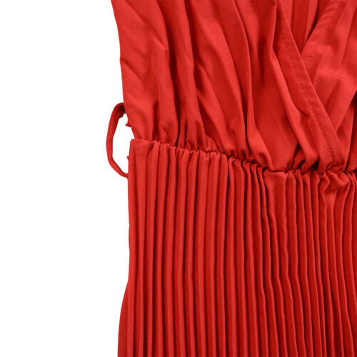 Maxi Vestido Para Mujer de Gasa Cintura Alta Plisado Cinturón Fiesta Cóctel Vestido Largo - Imagen 88 de 94