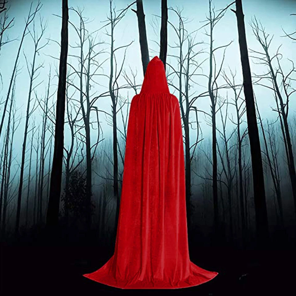 Unisex Adult Hooded Cape Medieval Renaissance Cloak Devil Witch Cosplay Costume - image 2 of 4