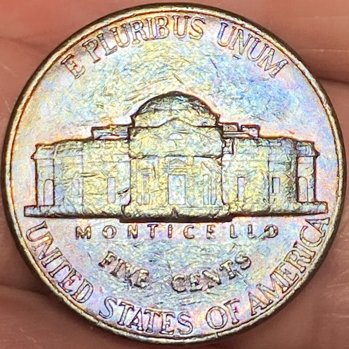 1997-D Jefferson Nickel Brilliant Rainbow Toned Coin #4 | eBay