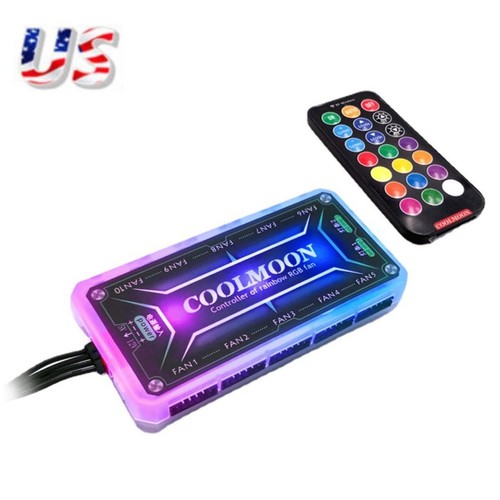 Adjustable RGB Light Fan Controller Remote Control Computer Case Hub ...