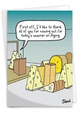 Cheese Aging: Hysterical Birthday Greeting Card with Envelope