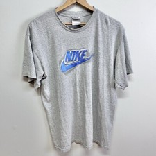 Vtg 90s Nike Spellout Big Swoosh Made In USA Gray T-Shirt Adult L