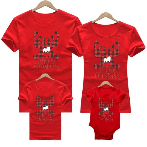 Weihnachten Familien Outfit Tshirt Mama Papa Santa Outfits für Kinder Baby Strampler - Bild 7 von 19