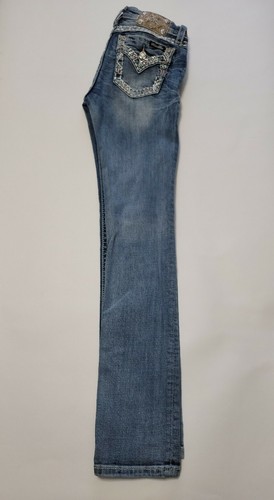 Womens Miss Me skinny Jeans JK71375 Bling Embellishment Light Wash 26x30 - Picture 7 of 12
