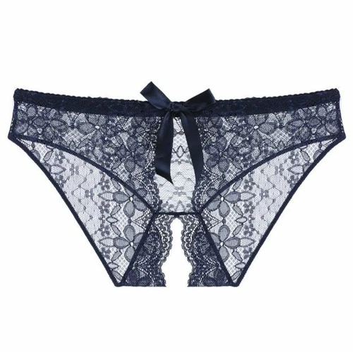 Sexy Damen-Dessous Spitze durchsichtig Unterwäsche Schleife Slip freche Schritt Höschen - Bild 15 von 28