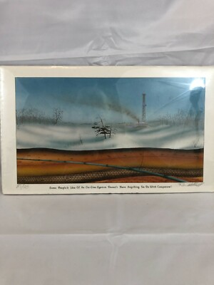 Print by Ron Mitchell- Oil Well in Snowy Scenery Certified Limited Edition Print