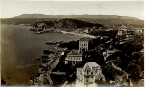 France Panorama de Nice Vintage albumen print.  Tirage albuminé  11x16  Ci - Afbeelding 1 van 1