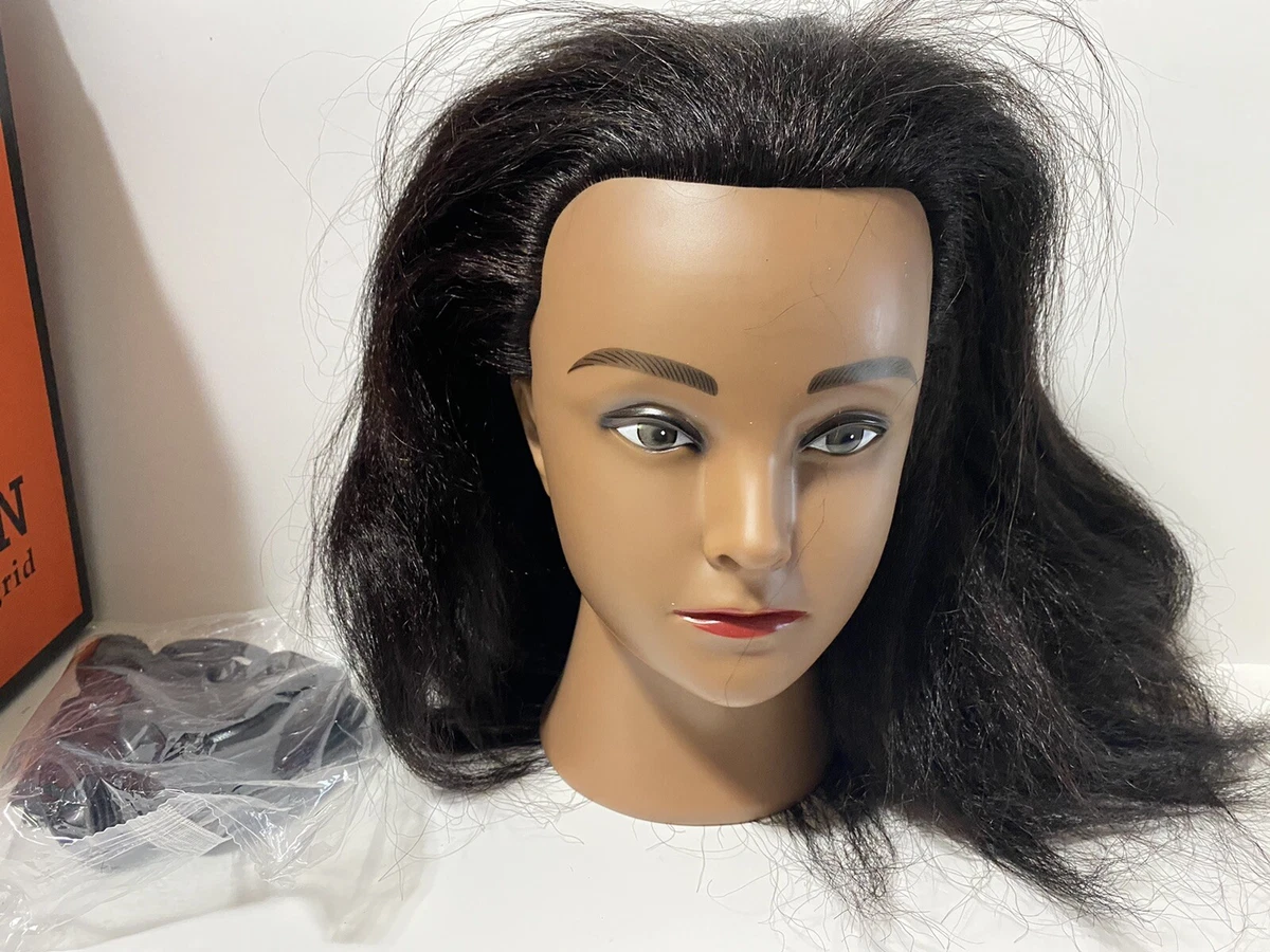 Hairingrid 100% Real Hair Hairdresser Cosmetology Mannequin Head 14” Long  New