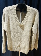 Knit Cream V-Neck Sweater Women's size XL
