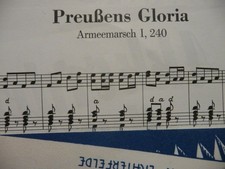Musiknoten / Einzelpartitur Armee marsch " Preußens Gloria "