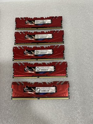 LOT OF 5 - Ripjaws 32GB Kit (4X8GB) DDR4-2400MHz Desktop RAM F4-2400C15Q-32GRR