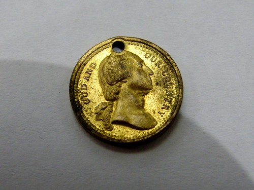 1876 Philadelphia World's Fair Small Gilt Bronze Medalet - Lord's Prayer
