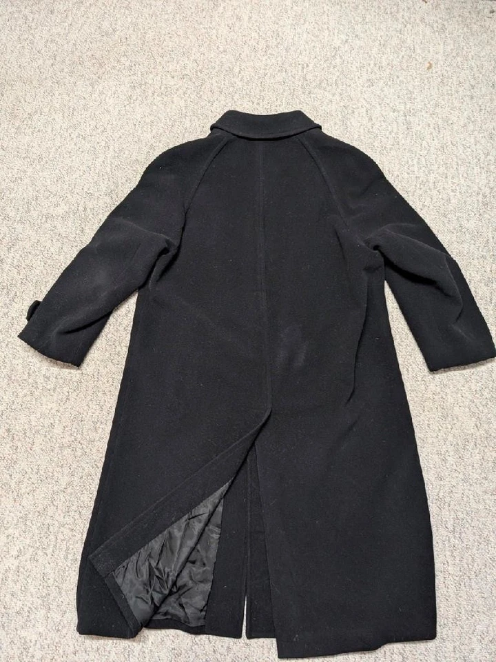 vintage ITALY made BROOKS BROTHERS overcoat 50L black WOOL thick 2XL jacket - Image 2 of 4