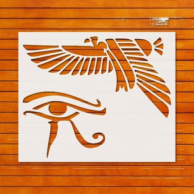 Reusable Plastic Stencil for Egyptian Eagle Eye Design - StencilAir