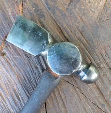 UNIQUE FORGED BLACKSMITH "BALL / STRAIGHT" PEIN HAMMER ANVIL VINTAGE TINSMITH
