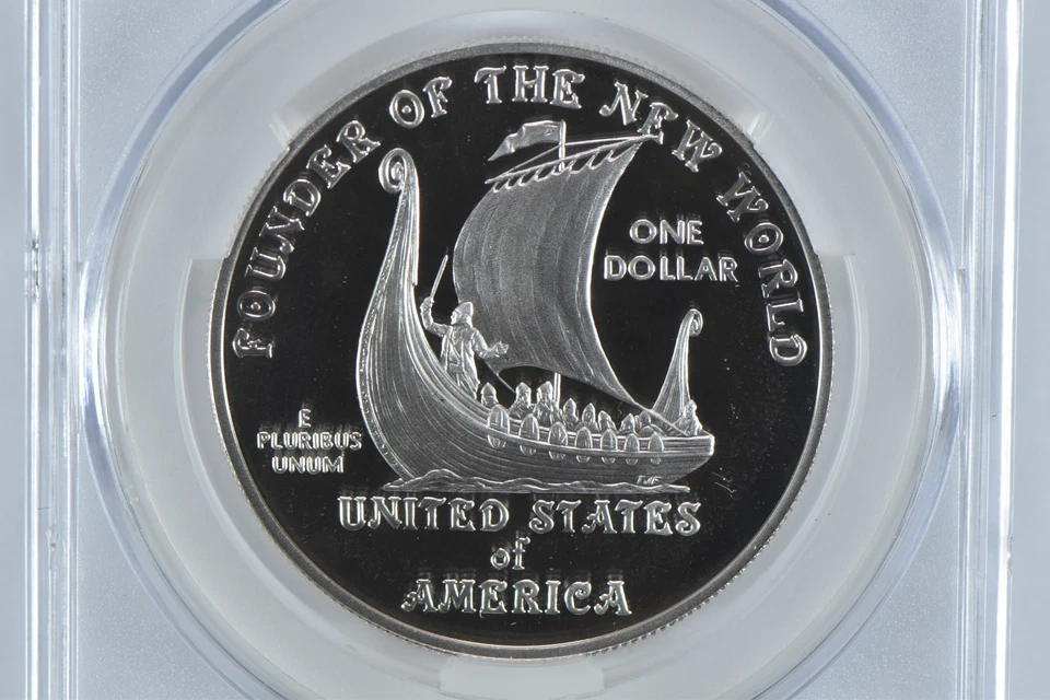 2000-P Leif Ericson Commemorative Silver Dollar PR69 DCAM CAC CACg *9511 - Image 4 of 4
