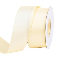 Ribest Ivory Double Faced Satin Ribbon, 1-1/2 Inch Continuous 25 Yards