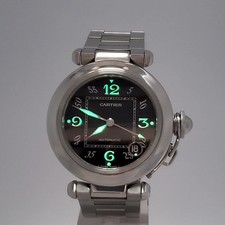 Cartier de Pasha C 35mm Black Arabic Dial Steel Watch 2324 W31043M7 8